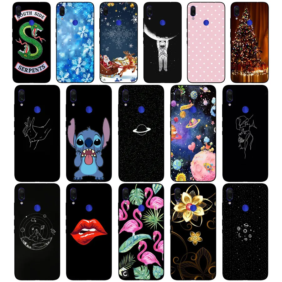 Untuk Xiaomi Redmi Note 7 Hitam Case Silikon Lembut Funda untuk Xiaomi Redmi Catatan 7 Hitam TPU Case Pelindung 6.3