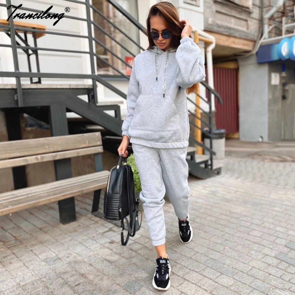 

Long Sleeve New Tracksuit Women Chandal Sweatshirt Conjunto Mujer Plus Size Two Piece Set Pullover Casual Sports Wear Suit 2020