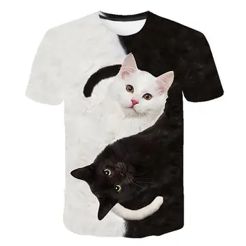 

Black and white cat t shirt harajuku Print Women tshirt camiseta mujer Funny cat shirt tshirts women Girl Hipster Top Tee