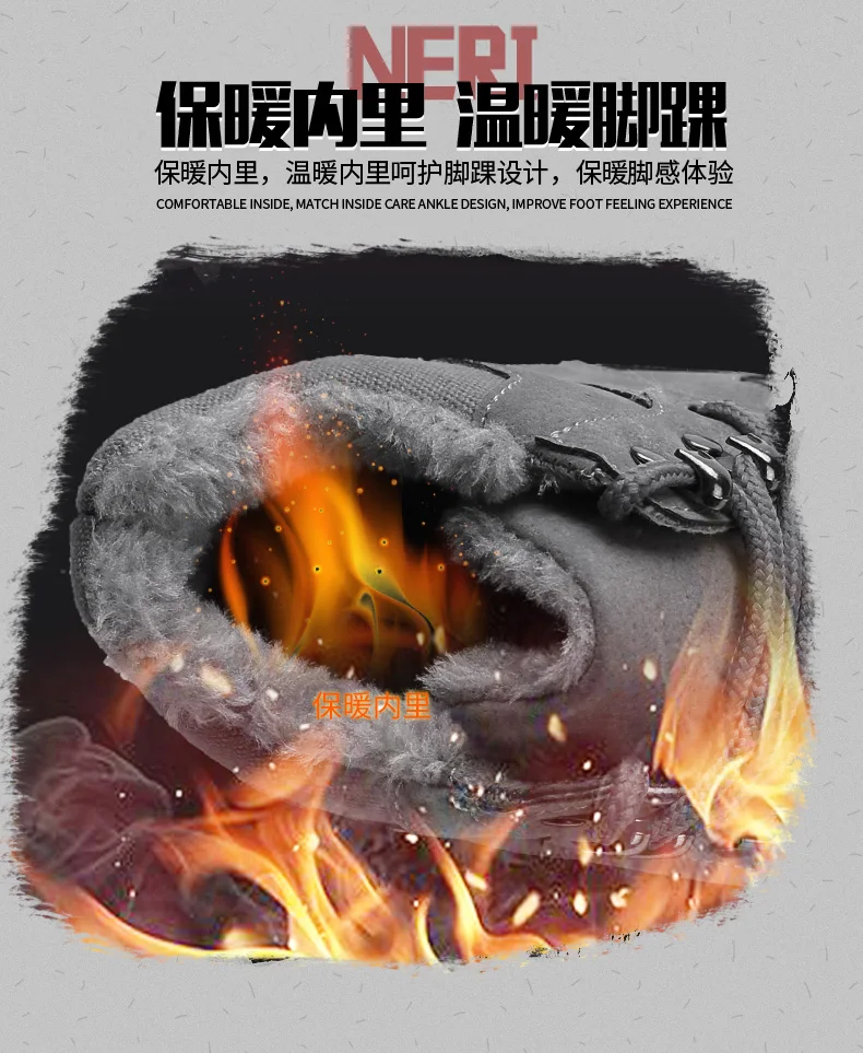 Weideng/Зимняя Повседневная Теплая обувь; мужские зимние меховые короткие плюшевые кроссовки; мужские лоферы на шнуровке с высоким берцем; удобная мягкая нескользящая обувь