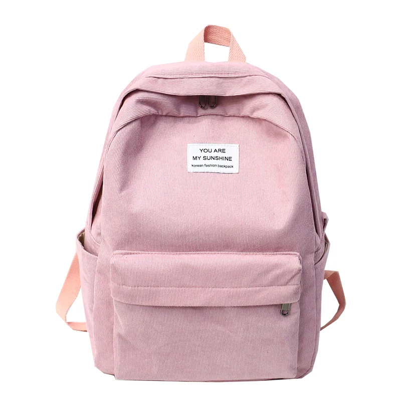 pink JULYCCINO женский рюкзак для девочек-подростков, полосатый рюкзак, мягкий Повседневный Женский вельветовый школьный рюкзак, Студенческая сумка, рюкзак - Цвет: pink