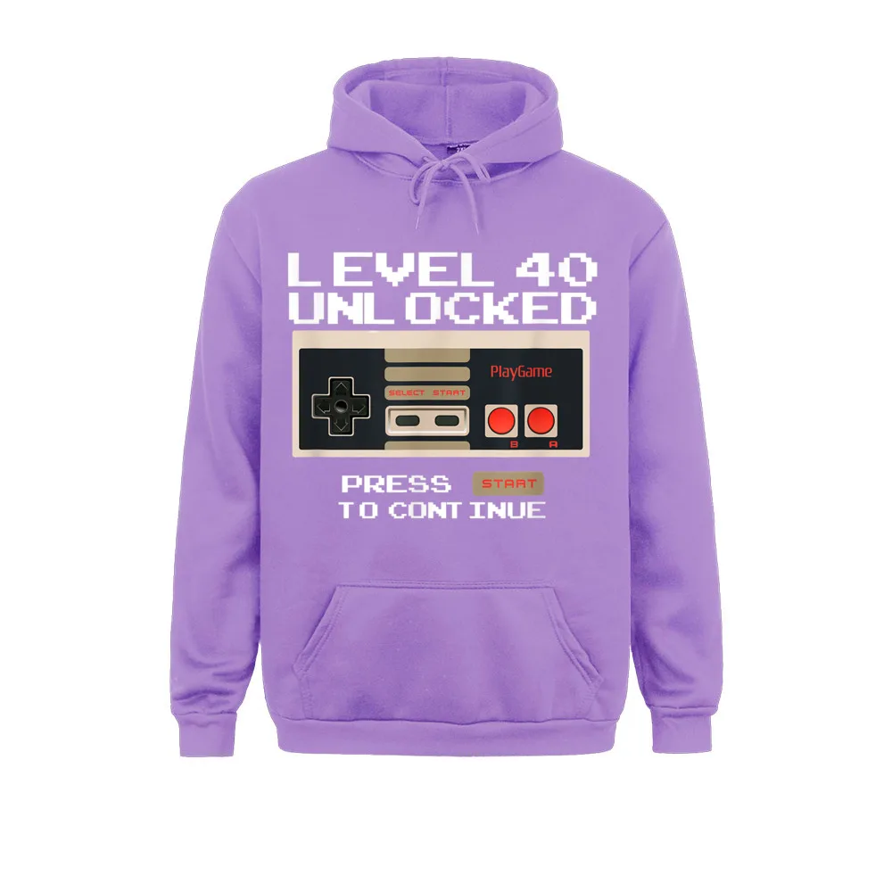 Funny 40th Birthday Level 40 Unlocked Video Gamer T-Shirt__2216 Rife Long Sleeve Design Sweatshirts  Mens Hoodies Clothes Summer/Autumn Funny 40th Birthday Level 40 Unlocked Video Gamer T-Shirt__2216purple