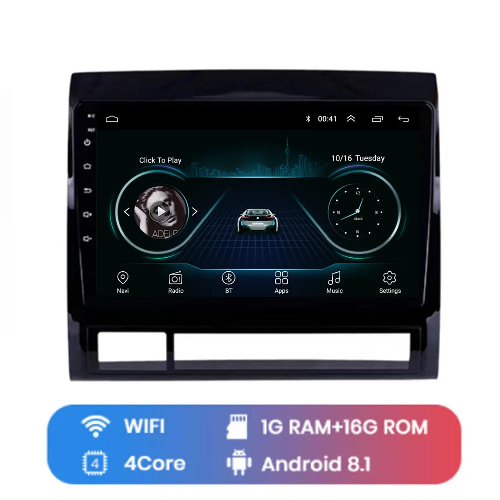 WIFI (1G 16G) 4G LTE Android 8,1 для TOYOTA TACOMA/HILUX(Американская версия) 2005-2013 Мультимедиа стерео автомобильный dvd-плеер навигация gps радио - Цвет: WIFI (1G 16G)
