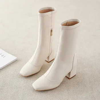 

Boots 2019 autumn and winter new small plus velvet women's boots autumn high boots