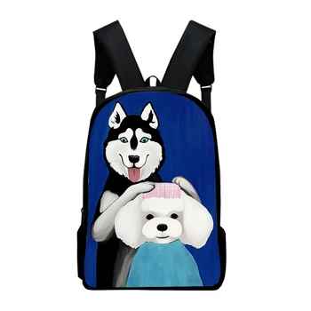 

Women 3D Printed Backpack Funny Dog Cat Print Schoolbag 17 Inch Bookbag Back Pack Mochila Bagpack School Bags For Teenage Girls