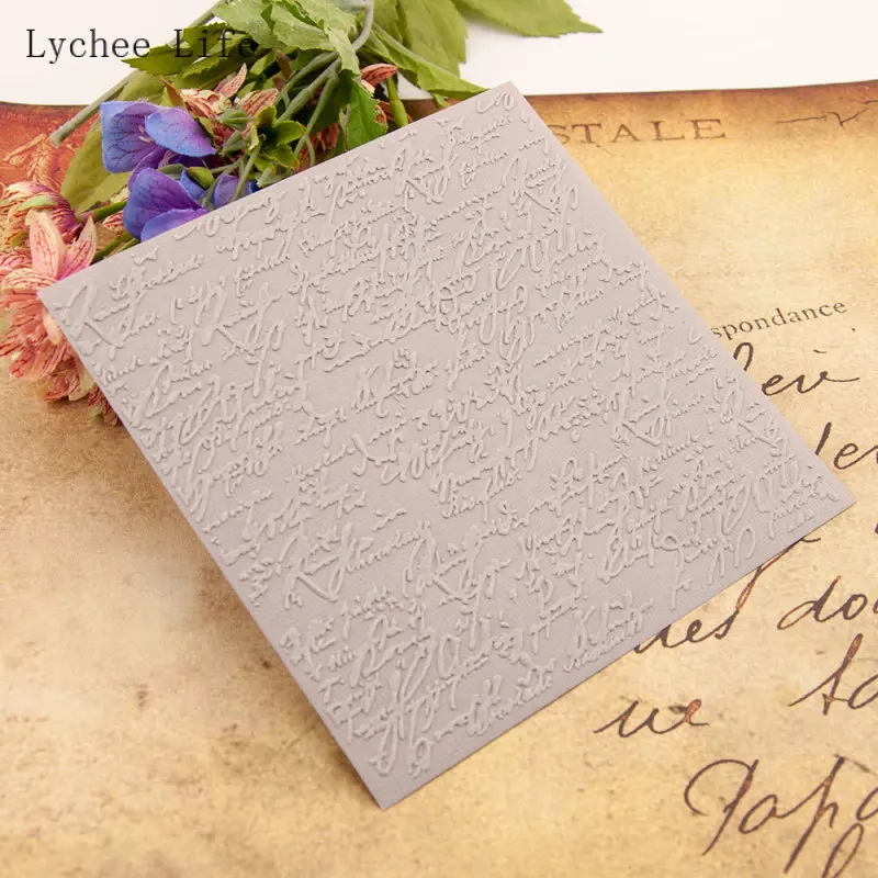 Lychee Life Letter Plastic Embossing Folders Stencils 15x15cm for Card making Scrapbooking Diy Photo Album Handmade Crafts