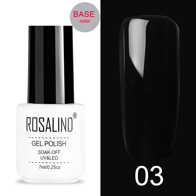 Black03 ROSALIND трещина гель лак для ногтей расширение цветная основа лак для ногтей Гибридный маникюрный набор для УФ Led Полупостоянный базовый верхний слой - Цвет: Black03