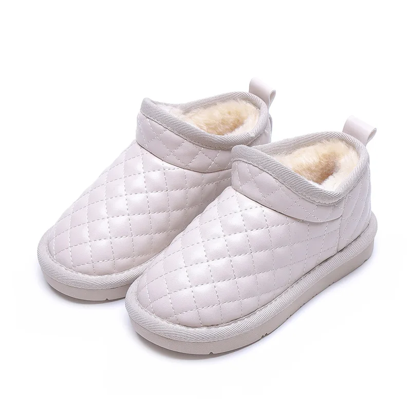 Children shoes Winter new plush warm snow boots Fashion lattice non-slip wear-resistant girls shoes casual childrens shoes