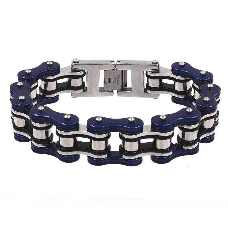 Браслет из нержавеющей стали 316L,, панк браслеты, велосипедная цепь 16 мм, браслет Largeu мото цепь, мужской подарок