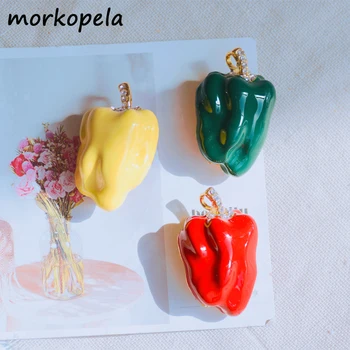 

Morkopela Enamel Capsicum Brooch Pin Cute Colorful Vegetable Pepper Pins Women Scarf Sweater Brooches Jewelry