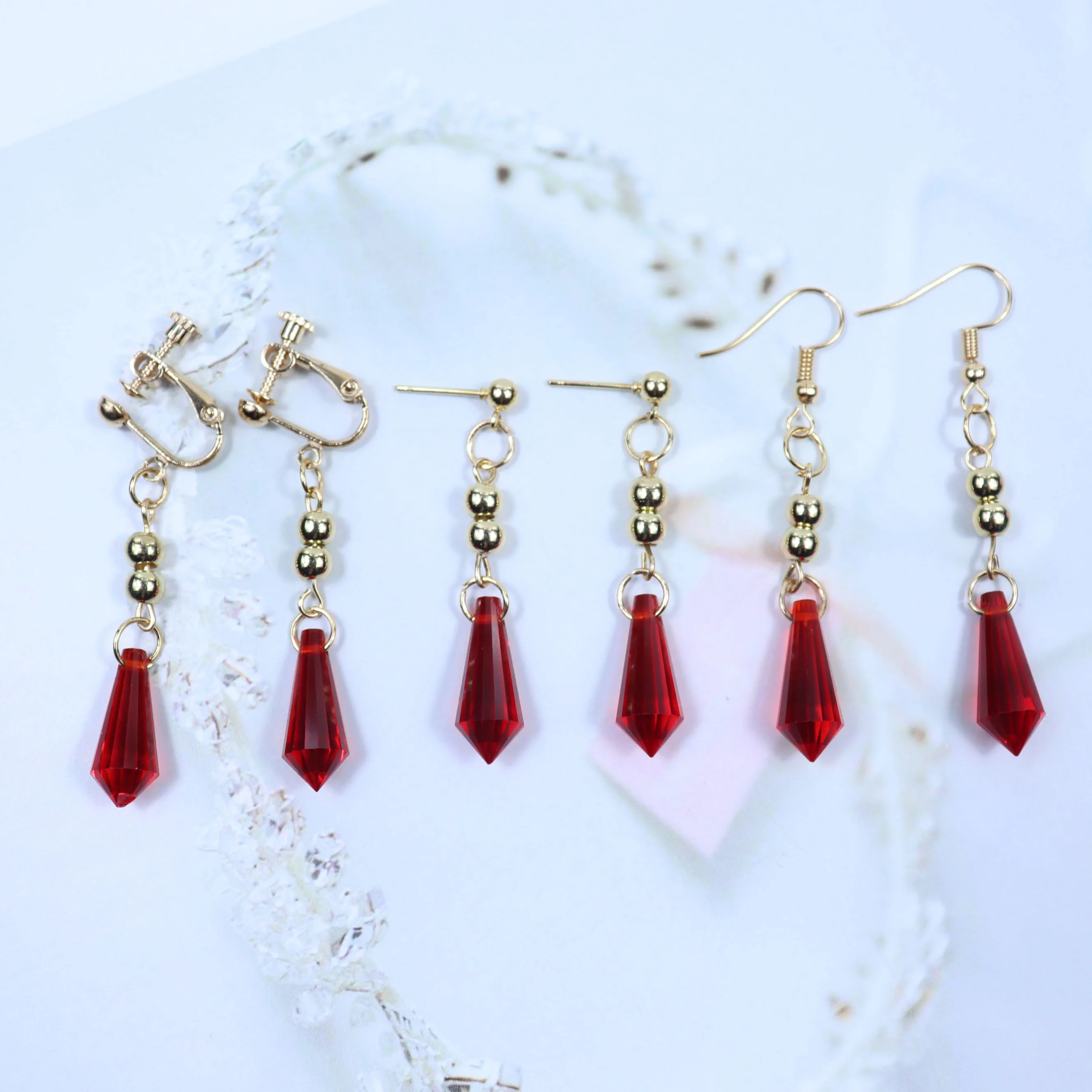 Genshin Impact Tartaglia Earrings Anime Jewelry Cosplay Genshin Childe Earring Men Women Trendy Accessories Crystal Drop Earring drop earrings crystal earrings