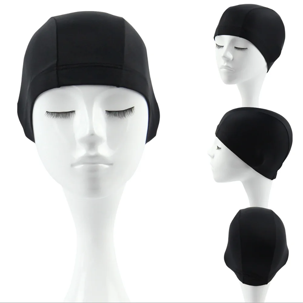 

Unisex Polyester Pure Color Swimming Caps High Elastic Durable Sport Womens Mens Bathing Caps For Adults