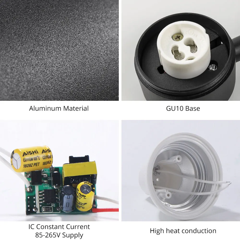 GU10 Светодиодный светильник 85-265 в 2 3 4 провода фазовый магазин одежды магазин гостиной Точечный светильник фон выставочный зал Домашний Светильник s Алюминий