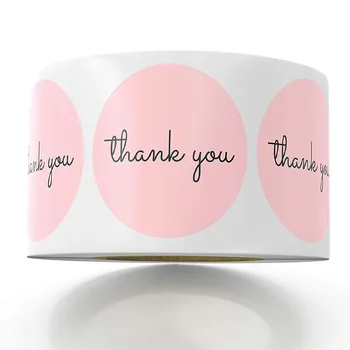 

pink Stationery stickers Thank you stickers Fashion contracted style festival wedding party gift decoration seal labels 500pcs