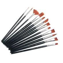 12 шт./компл. акварель гуашь Краски акриловые Краски ing кисти разных Форма набор нейлоновых волосяных Краски щетка комплект, принадлежности для живописи Pinceles