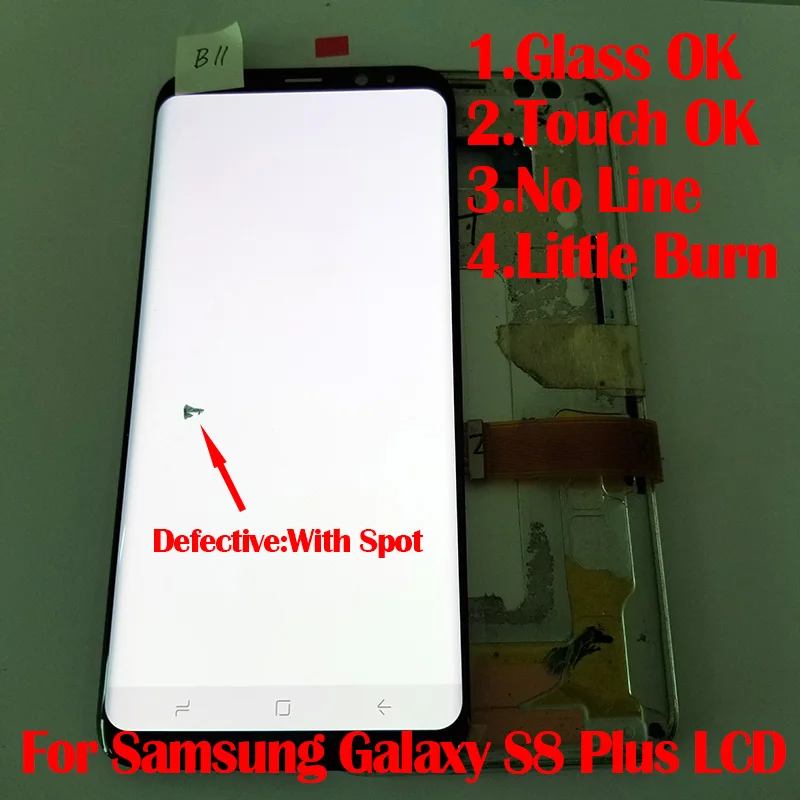 B11 Супер AMOLED ЖК-дисплей для samsung Galaxy S8 G950f S8 Plus G955f ЖК-дисплей+ сенсорный экран дигитайзер с точечным экраном - Цвет: B11