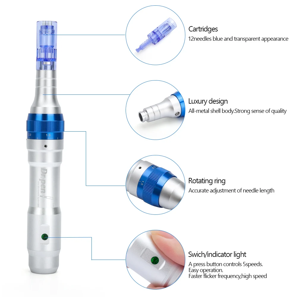 Dr.pen A6 Electric Derma Pen Micro Needles Rolling with 12Pin Needles Shrink Pores Wrinkle Remove Eyebrows Eyeliner Lips Tattoo Dr.pen A6 Electric Derma Pen Micro Needles Rolling with 12Pin Needles Shrink Pores Wrinkle Remove Eyebrows Eyeliner Lips Tattoo