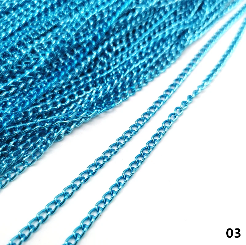 Металлическая цепь 2 метра 8 мм цветная алюминиевая для изготовления ювелирных