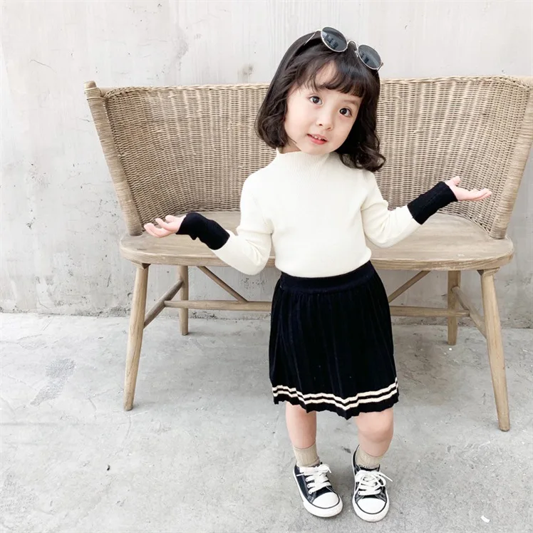 [Anger Push-29,9 юаней, ограниченное время, онлайн, Детский свитер с высоким воротником в Корейском стиле, Базовая рубашка в западном стиле