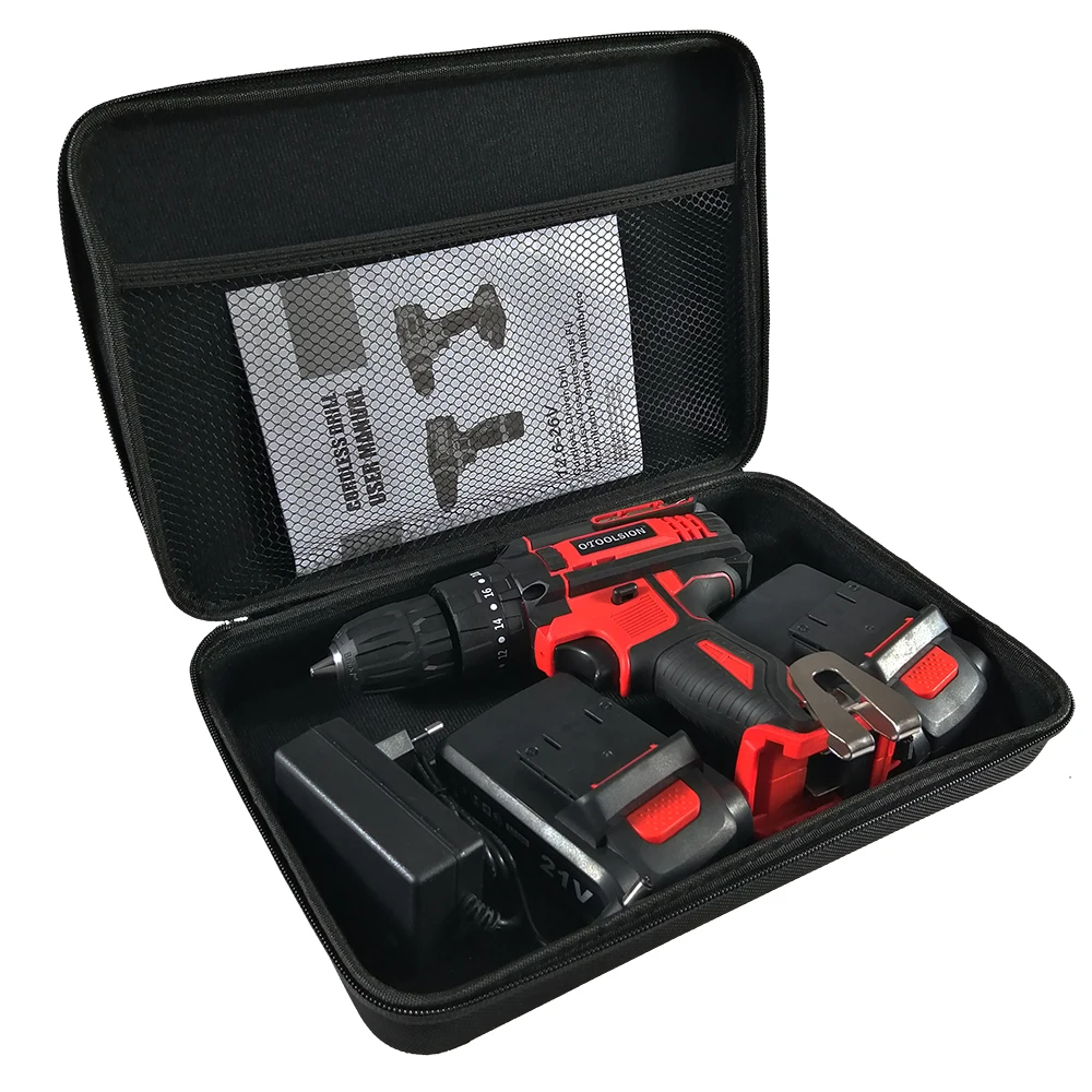 Impact Rechargeable Screwdriver 21V 1.5 Ah Battery Screwdriver Impact Electric Hammer Drill Impact Electric Drill Power Tool Bag 