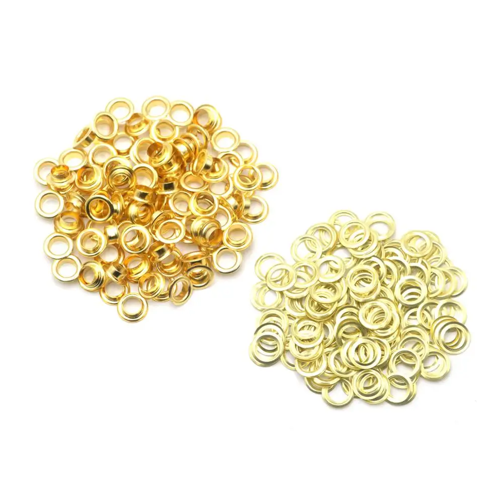 Eyelet Grommet Ring Kit Eyelet Grommet Ring Grommet Eyelet Kit Screw Back Eyelets 100sets Brass Material Gold 5mm 6mm 8mm Grommet Eyelet With Washer for Leather Craft Shoes Belt Cap Bag Diy Supplies