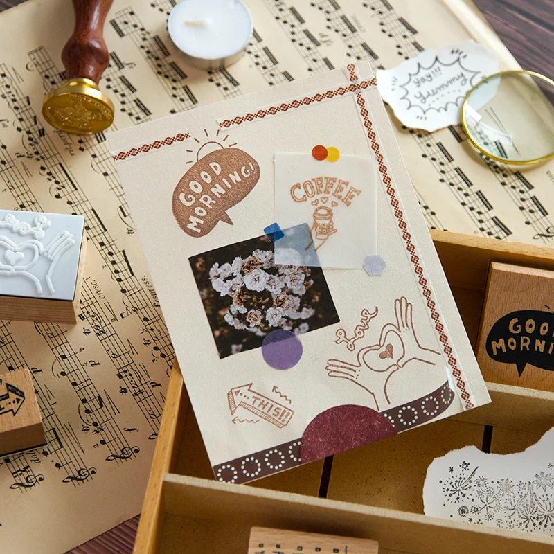 1pcs / DIY Creative Fun Cute Wood seal Diary Calendar Scrapbook Student Stationery Office Supplies