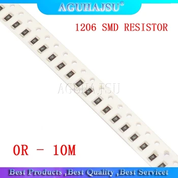 

100Pcs 1206 SMD resistor 0R - 10M 1/2W 0 1 10 100 150 220 330 470 ohm 1K 2.2K 10K 100K 200K 0R 1R 10R 100R 200R 220R 330R 470R