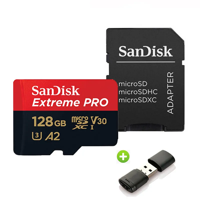 Двойной Флеш-накопитель SanDisk Extreme Pro слот для карт памяти 64g Micro sd карта 128 ГБ до 160 МБ/с. скорость чтения Class10, V30, U3, A2 - Емкость: 128GB Extreme PRO A2