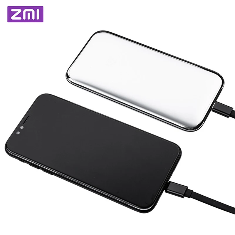 

Original millet ZMI space stainless steel fast charging mobile power 6000 mAh With PU leather case and OTG cable adapter