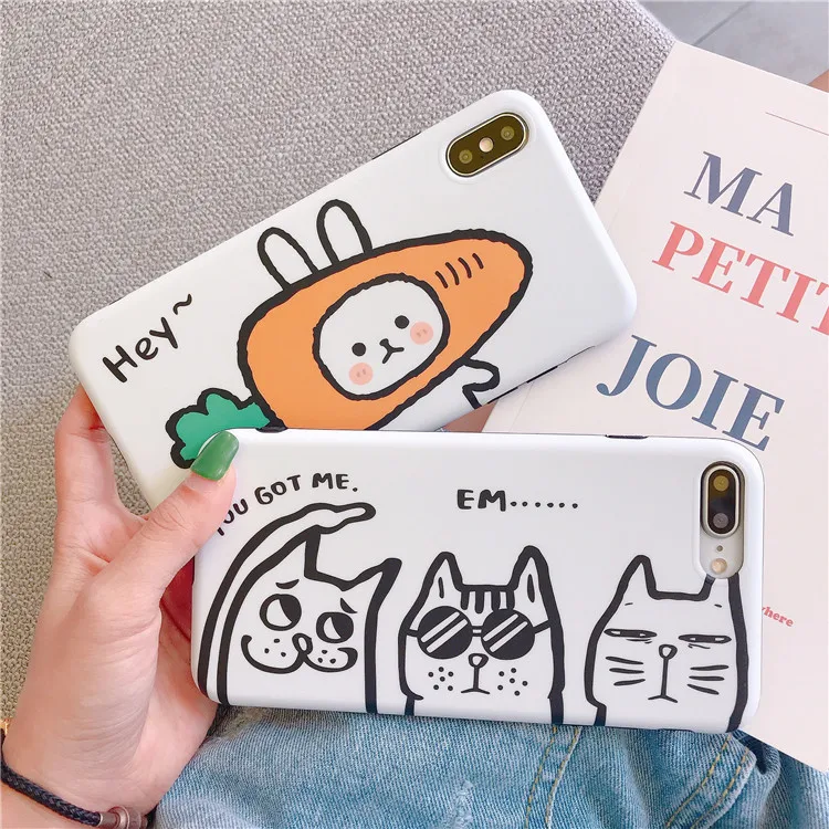 Силиконовый чехол для iphone 8 с рисунком моркови кролика граффити черного кота