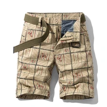 New Summer Men Shorts 2022 Fashion Plaid Beach Shorts Mens Casual Camouflage Cargo Shorts Military Short Pants Male Bermuda