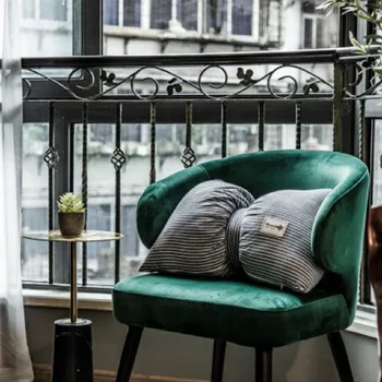 

Nordic Iron Metal Soft Customized Dining Chair Home Dresser Wedding Feast Dinner Bar Coffee Sofa Stool Modern Living Room Chair