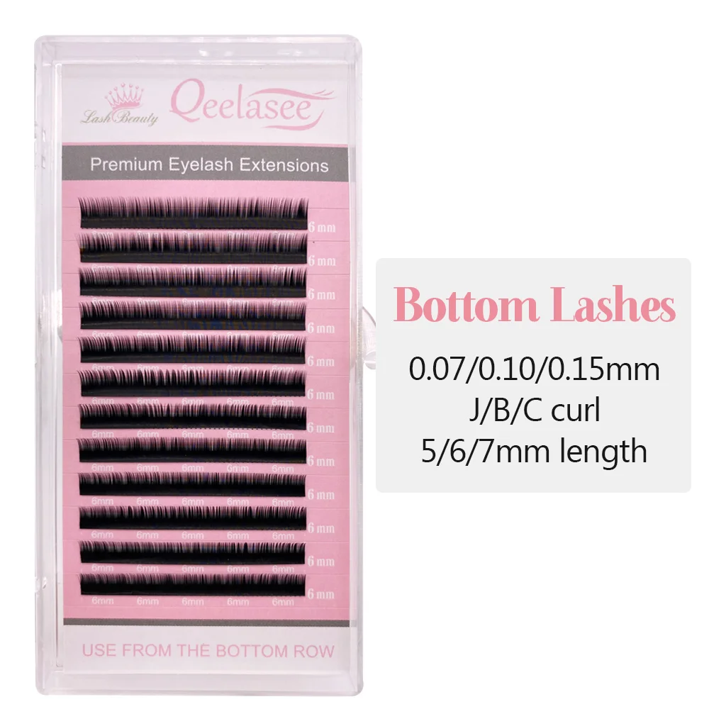 Qeelasee Bottom Lashes Under Eyelash Extensions 5mm 6mm 7mm Short Eyelash Extensions Eyebrow Lashes Makeup Maquillaje Cilios
