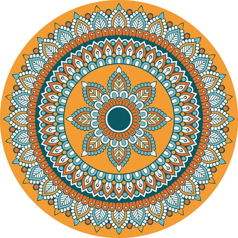 

Bohemia Round Carpet Rug Non Slip Floor Mats Outdoor Bath Mat Boho Area Living Room Home Children Bedroom Kids Play Game Carpets