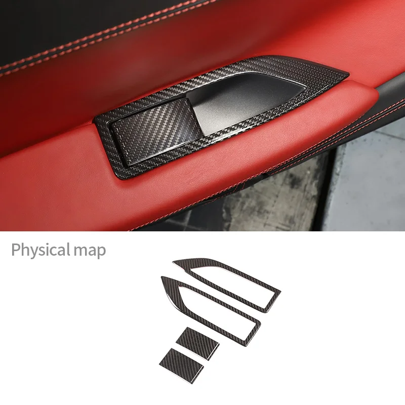 

For Ferrari 458 2011-2016 Real Carbon Fiber Indoor Modelling Door Handle Switch Decorative Frame Paste Car Interior Accessories