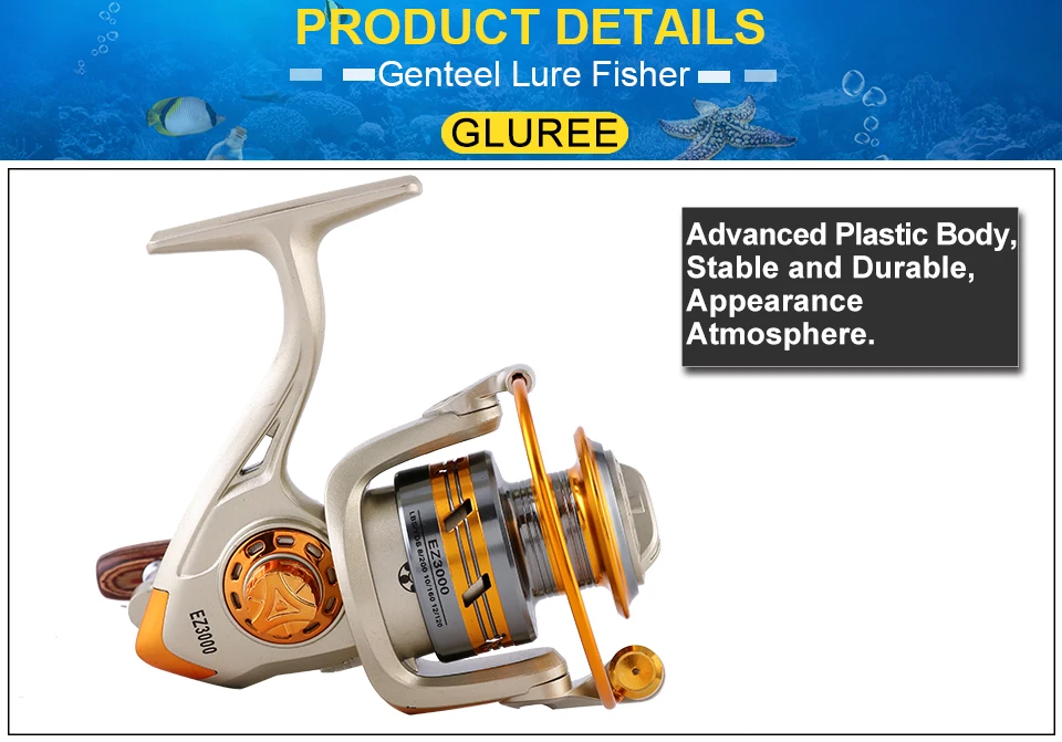 GLUREE Fishing Spinning Reel Carp Fishing Reel 12BB 5.21 Metal Line Cup LeftRight Handle FreshSaltwater Wheel EZ1000~EZ6000 (12)