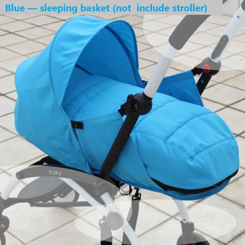 Blue Аксессуары для детских колясок; Корзина для сна для новорожденных; зимний спальный мешок для Babyzen yoyo yoya babytime; зимняя муфта для ног - Цвет: Blue