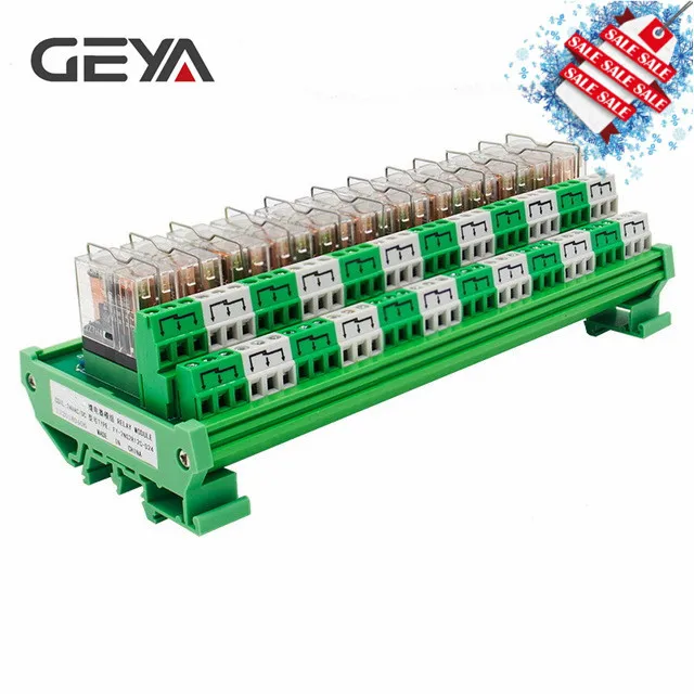 GEYA 2NG2R 12 канальный Omron релейный модуль 2NO 2NC 12VDC 24VDC DPDT реле печатной платы