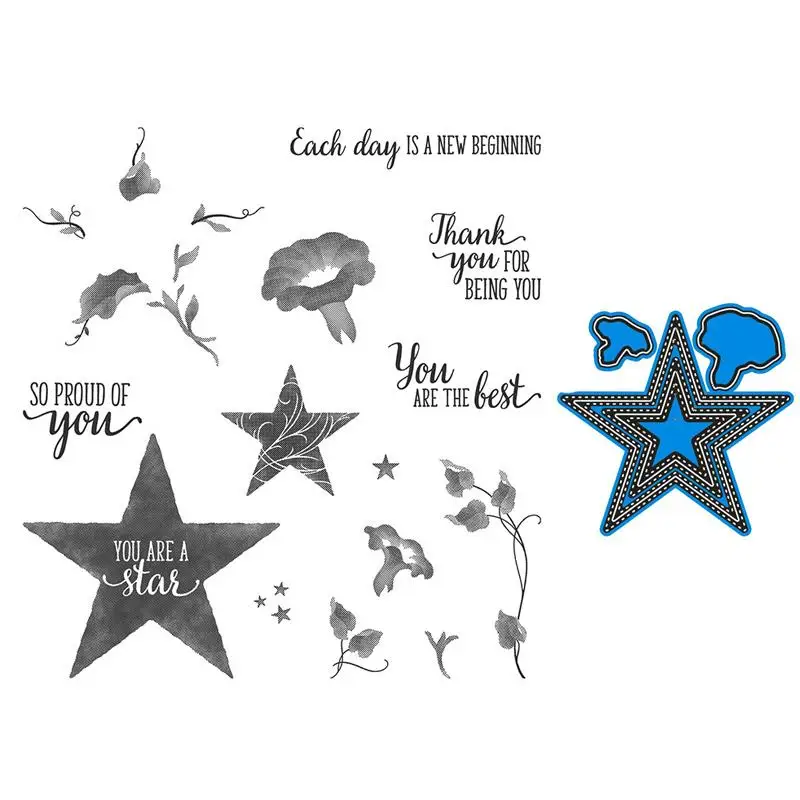 

STAR Metal Cutting Dies and Stamps STAR stencil template decoration 2020 scrapbooking album stamp and dies new