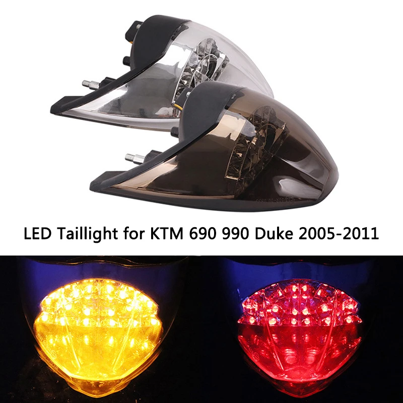LED Taillight for 2005-2011 KTM 690 990 Duke Motorcycle Brake Lamps Turn Signals Lights Red Yellow Beams Plug-in Tail Lights