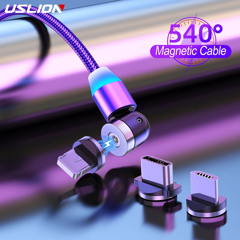 Магнитный USB-кабель USLION кабель для быстрой зарядки типа C зарядное устройство Micro