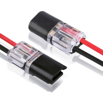 

6/10 /50pcs 2pin Pluggable Spring Scotch Lock Cable Connector Wire Quick Splice Connectors Led Light Cable Crimp Terminal Blocks