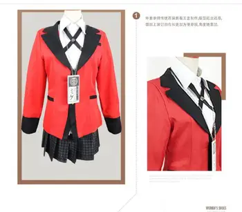 

Kakegurui Compulsive Gambler Jabami Yumeko Igarashi Sayaka Cosplay Costumes School Girls Uniforms Coat Shirt Skirt Set Rated 4.9