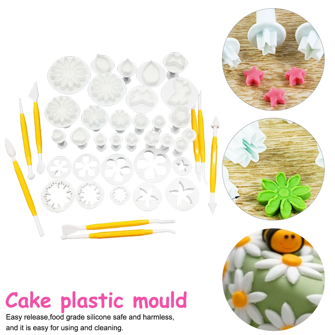 

37pcs/Set Plum Flower Fondant Mold Cutter Sugarcraft Cake Tools Decorating Christmas Birthday Cake Decorating Tools High Quality