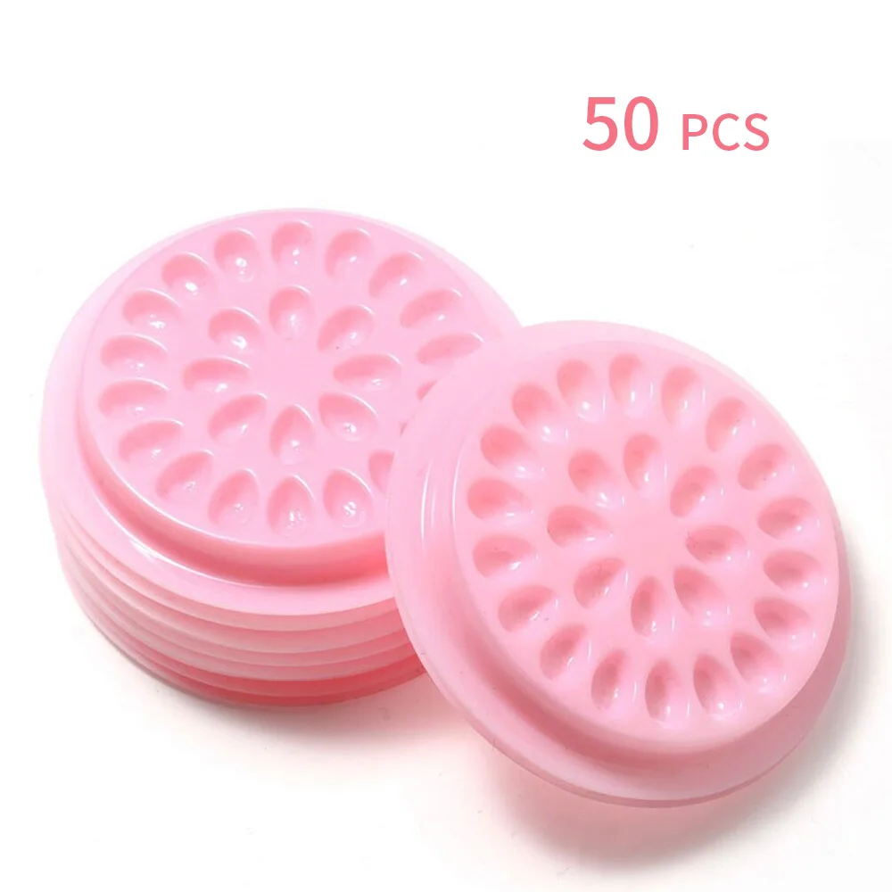 Newcome клей-держатель для наращивания ресниц розовый и одноразовый поддон для прививки ресниц Накладные ресницы поддон колодки - Цвет: Pink 50PCS