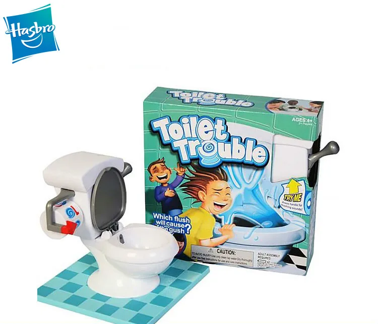 

Hasbro Toilet Trouble Flushdown Game Water Spray Famliy Party Funny Interaction Prank Board Game Parent-child interaction