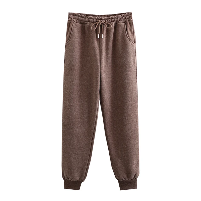 Tangada Women couple sweatshirt fleece 100% cotton amygreen oversized hood hoodies sweatshirts plus size SD60 6L16-brown