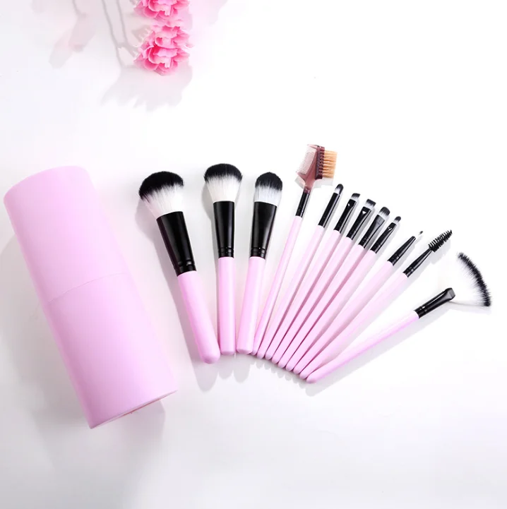 12PCS PurpleH Набор кистей для макияжа с Чехол Лицо Глаза кистей для макияжа чехол для путешествий Набор 12 шт. модные Красота здоровья HIAISB - Handle Color: 12PCS PurpleH