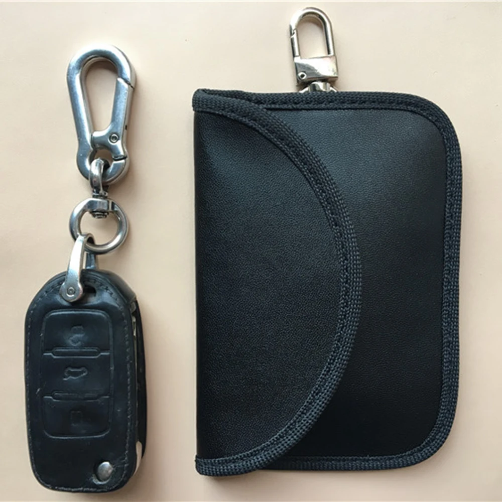 

Poly Urethane Leather Car Smart Key Protector Signal Blocker Case Pouch Portable Car Key Case Bag Car Styling Accessories