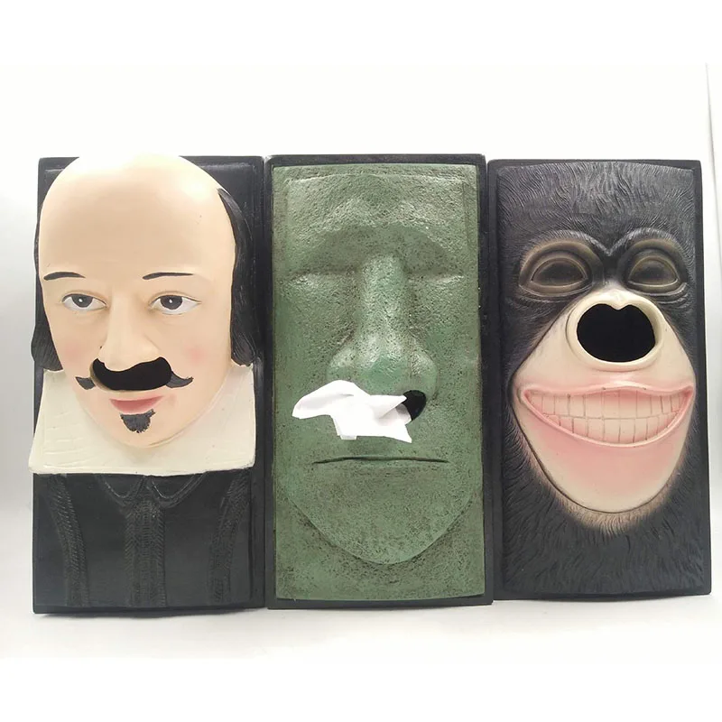 

Easter Island Portrait-shaped Tissue Case Box Home Decoration Container Napkin Papers Dispenser Holder Box Case Table Decoration